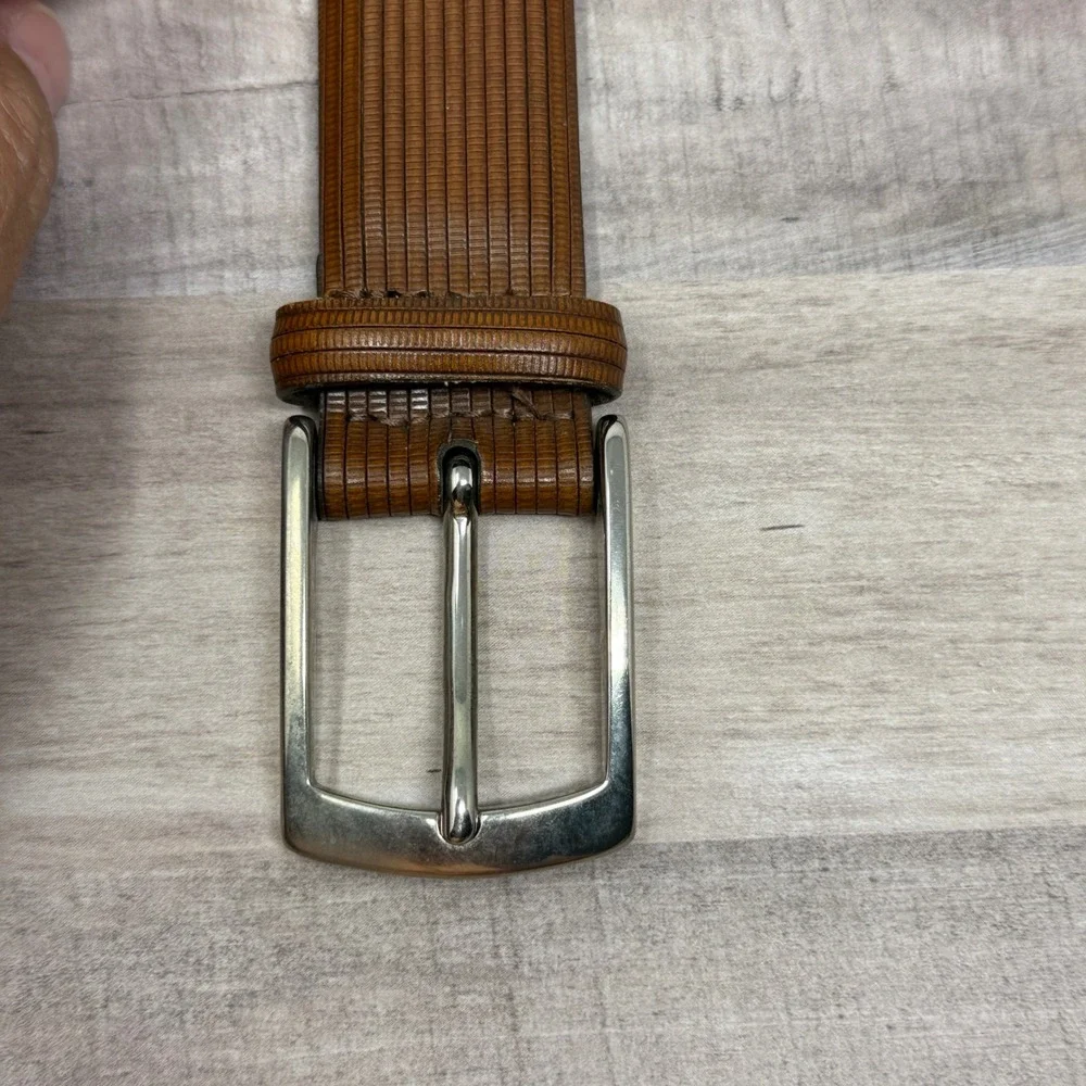 Trafalgar Molina Men Belt Lizard Embossed Italy Old Money Preppy Formal Textured